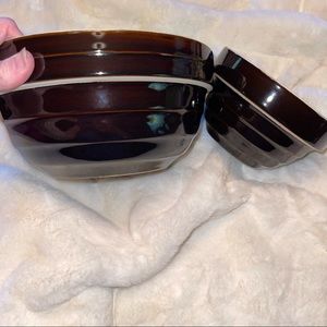 Set of 2 vintage rare at home America baking bowls unused great condition brown